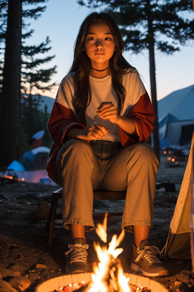 camp Bonfire beautiful girl
