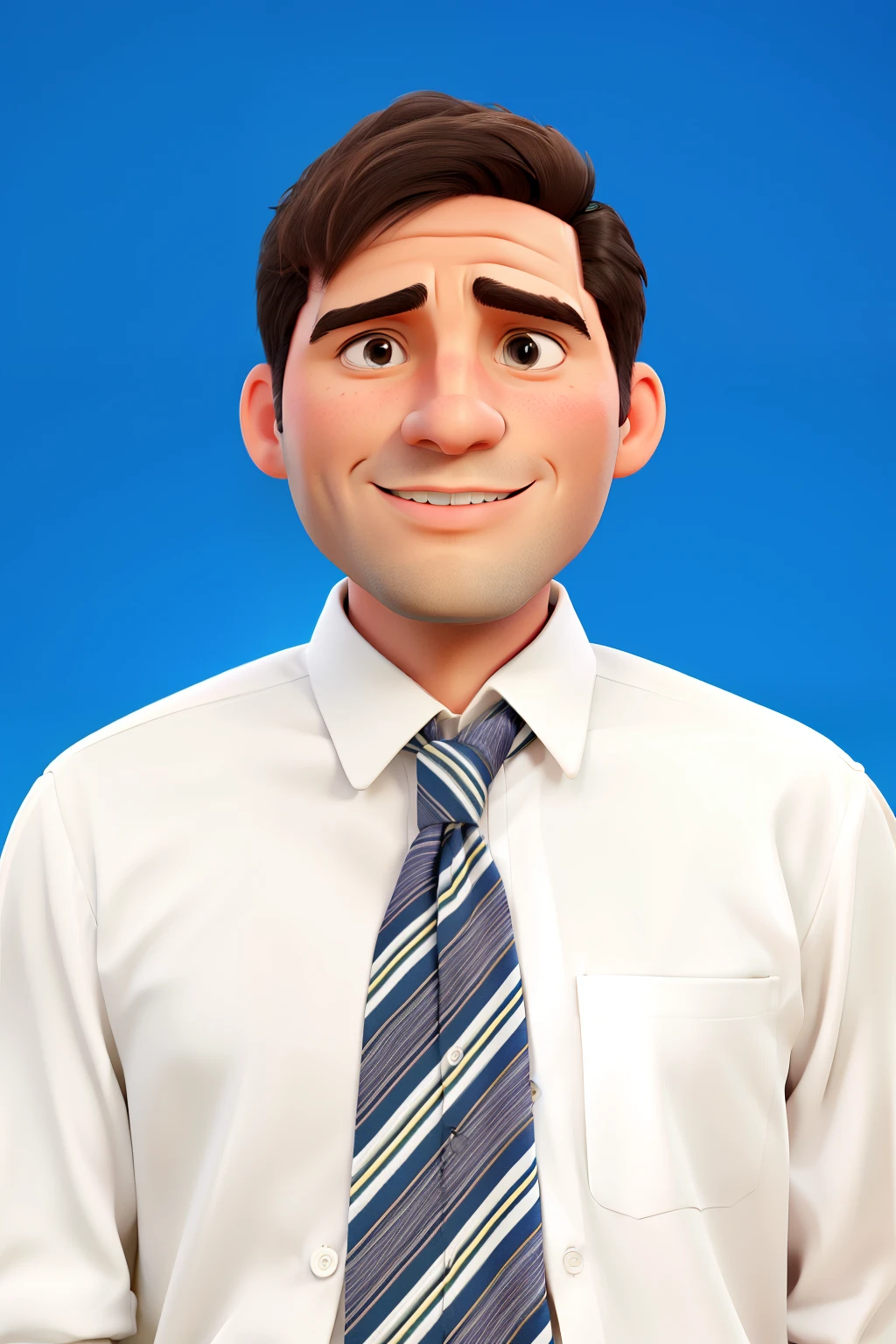 make a realistic caricature of a man, using neat and stylish clothes