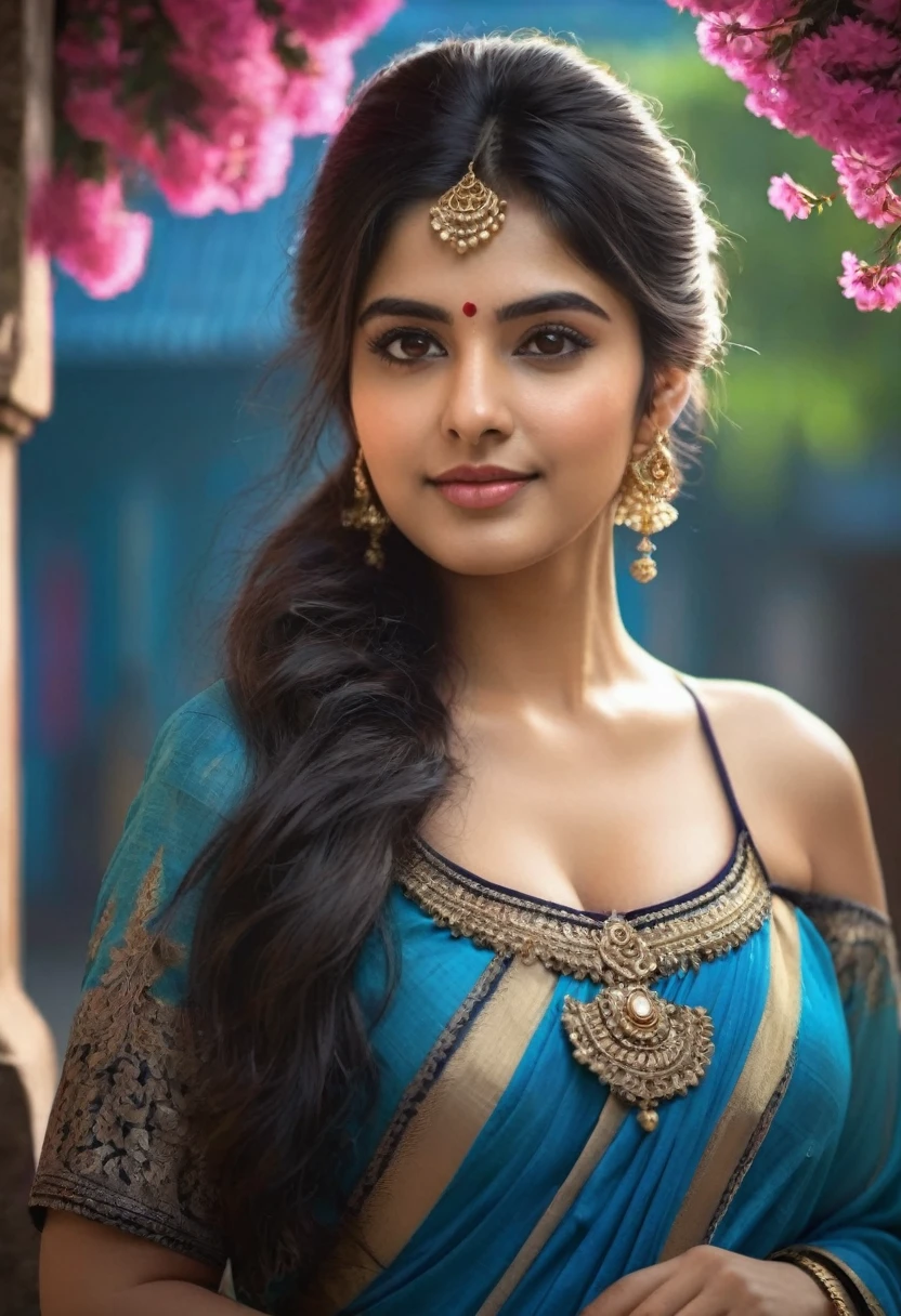 (masterpiece)((disheveled hair:1.2),( beautiful detailed eyes:1.1), Indian girl (wearing casual t_shirt ,street background, Bokeh, medium round breast , side pose looking at viewer,long hair , hair bun,wet clothes, rainy season,heavy rain shower , enjoying rain, happy, big cheeks ,Outdoor image of 21yo  in school school photo in school masterpiece, (photorealistic:1.7), best quality, beautiful lighting, Eleanor Latino Woman 20yo Old Big Breasts Plus Size Model random colour beautiful eyes extremely high Bun long extreme curly hair Lifts wearing Indian flowers ethnic elegance princess saree salwar kameez. Flowers on hair (Persian princess)),off shoulder ,bra, Indian attire ,ultra realistic skin Best quality, masterpiece, Beautiful, young indian woman, teacher, college, looking straight at viewer, wearing elegant dark  full sleeve top and long skirt, college classroom, sitting on chair, professionalism, teen age, detailed face, detailed body, symmetric face, cute face, dynamic pose, perfect anatomy, holding books with hands, photorealistic, curvy body, braid hair, 8k, ultra realistic, blackboard background, ambient occlusion(((Stunningly Beautiful persian Princesss ))), elegant blue black updo hair, sweet smile, Beautiful bride posing under a fairy tale arch of exotic magical flowers, looking back,elaborate scene style, crystal glass lattice, glitter, transparent embroidered lace, realistic style, 8k,exposure blend, medium shot, bokeh, (hdr:1.4), (cinematic), ( dark tones:1.3), (hyperdetailed:1.2),Realism,1 girl,girl wearing indian saree(dressed in transparent saree)(wearing glitter graphics jewelry)big  ,Sexy medium Breast,nipple,bright light ,long_hair, Bokeh ,nsfw , indian ,tree branch, colourfull ,undersized bra,princess dress,lehenga choli