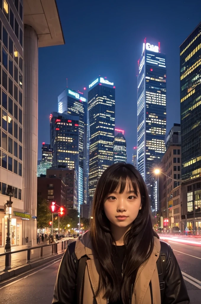 City and beautiful girl