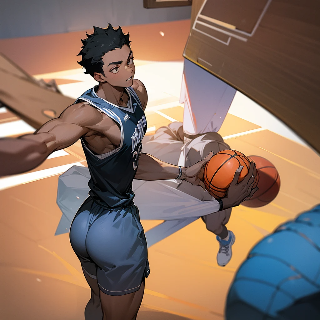 Black basketball player with a big butt.