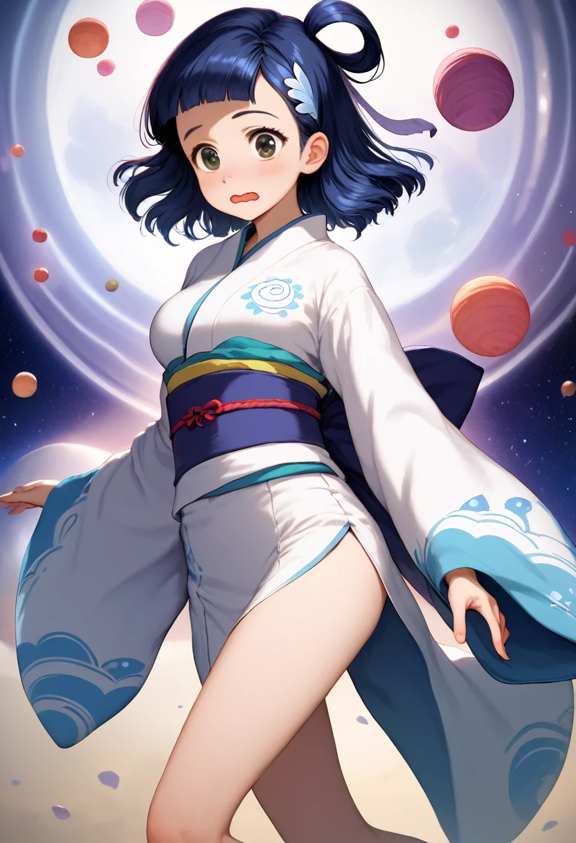 score_9,score_8_up,score_7_up,masterpiece,best quality, source anime, realistic, super detailed, extreme detailed, rating_safe,
1girl, running,
BREAK girl, 22yo, short hair, bob cut, (blunt bangs), black hair, (tareme, detailed cute brown eyes), curled eyelashes, (large breasts:0.9),
shiny hair, beautiful detailed eyes, beautiful face,
slender, small ass, slim legs,
kimono, japanese clothes, orihime \(tanabata\) \(cosplay\),
(hair rings, hair ornament, shawl, tanabata, hagoromo, long sleeves, wide sleeves,
surprised eyes, wavy mouth,
Milky Way, Outer Space, Galactic Background, Today is Tanabata