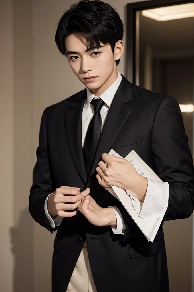 A wealthy man eagerly inspecting a luxurious collection of diamond watches, contemplating his purchase as a millionaire.
