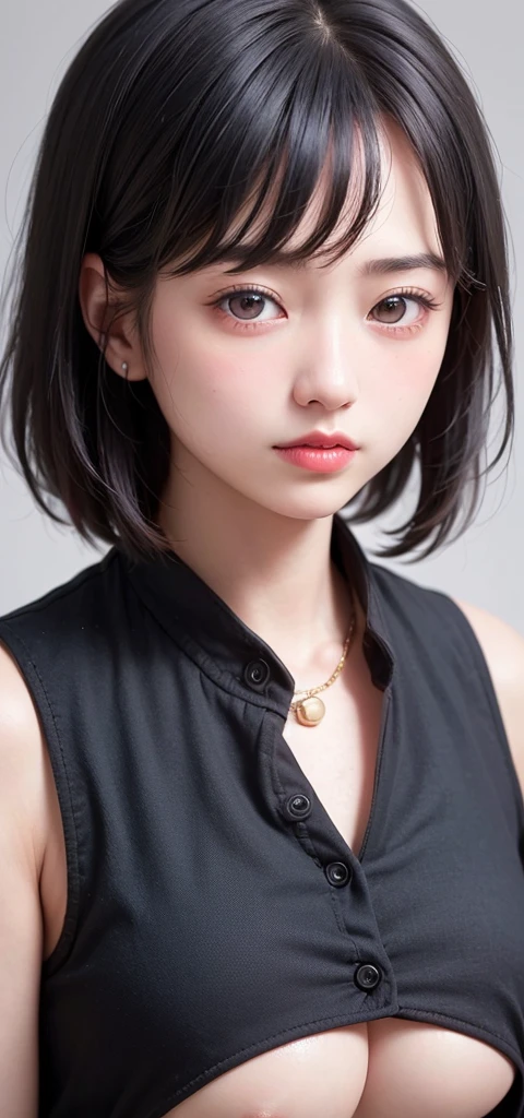 (1 nogizaka girl,15years old face,raw photo,photo realistic:1.5),(best quality, high quality,HDR, highest quality,ultra high resolution,high resolution,high res,ultra high difinition,huge file size,8K,2K wallpaper,8K wallpaper,high quality texture,amazing,an extremely delicate:1.4),one girl, Japanese famous idol,cute face,small face,absurd,ridiculous,incredibly ridiculous,blurry background,(goddess costume,short hair,cleavage,erect nipples,no makeup:1.2),medium skin,beautiful skin,detailed skin,black hair,silky hair,black eyes,Japanese nose,5-fingers,(Light Particles, Lens Flare, Luminous Particles: 0.7),looking at viewer,bright lighting,professional lighting,girl