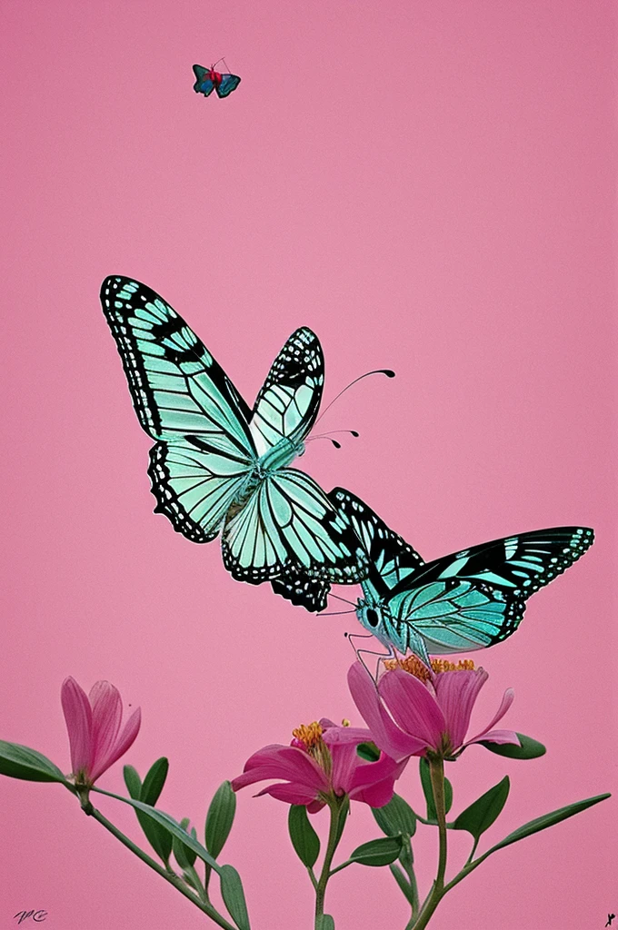 Plim plim riding a pink butterfly