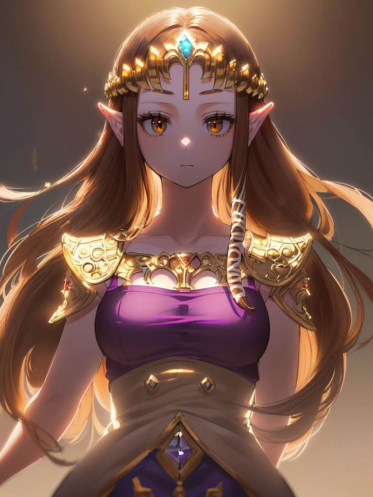 ((),((Expressionless)),((valley)),((((Exposed shoulders)))),(((look up))),,(((Golden hair ornament)),,(((Long Hair)))),((Big Breasts)),((((Exposed shoulders)))),((Front Face)),Princess Zelda, ((Highest quality)),,(Very detailed) ,,((Purple blouse)),Brown Hair,((, ((Highest quality)), (Very detailed), ,(((Dark brown hair))),Nintendo, (Straight hair), face,,((alone)), ((Highest quality)), (Very detailed), ,