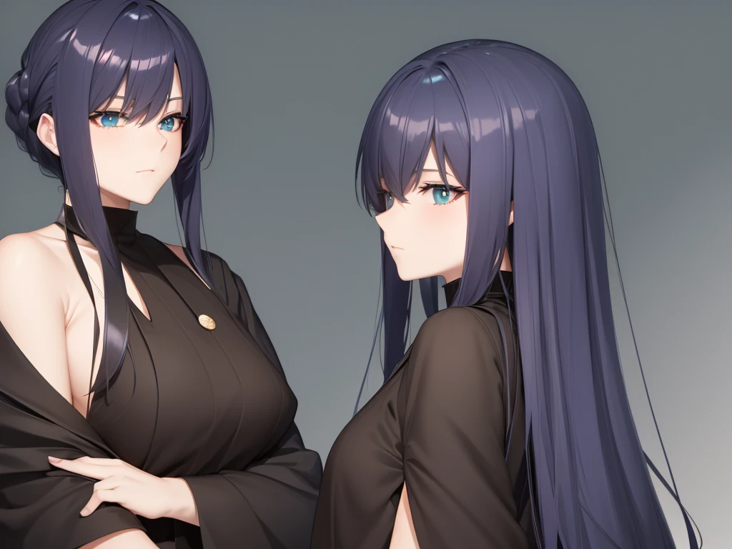 The hair on the top of the head is dark blue..、The tip of the hair is a dark green gradient。girl、17 years old、Anime Style、Bust 86cm、height: 172cm、Weight 51 kg、clear、Wizard、whole body
