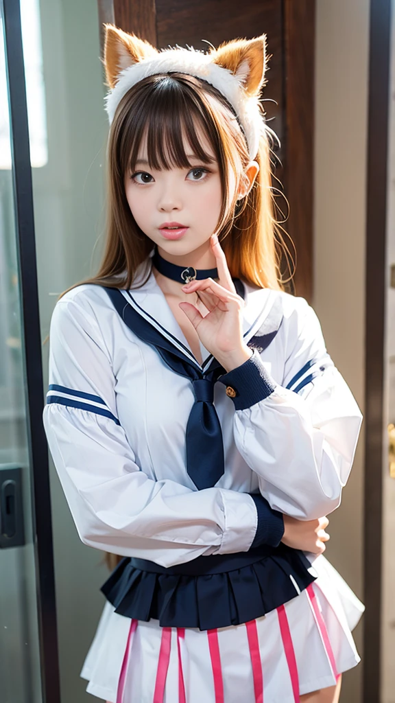 (A beautiful girl who violated the greatest taboo), Divine Punishment, High school girl wearing sailor suit, (Beautiful girl in restraints), (((Mouth gag))), Detailed eyes and face