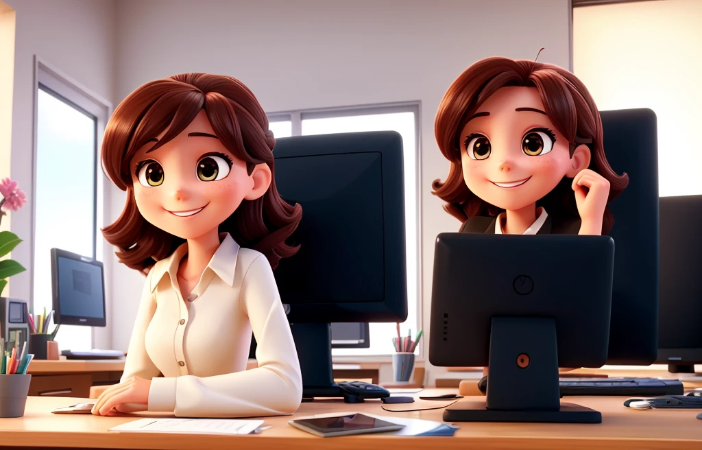 Create images of a happy young woman with a lot of money because she found a winning digital product. He has a computer. It is a luxurious place.