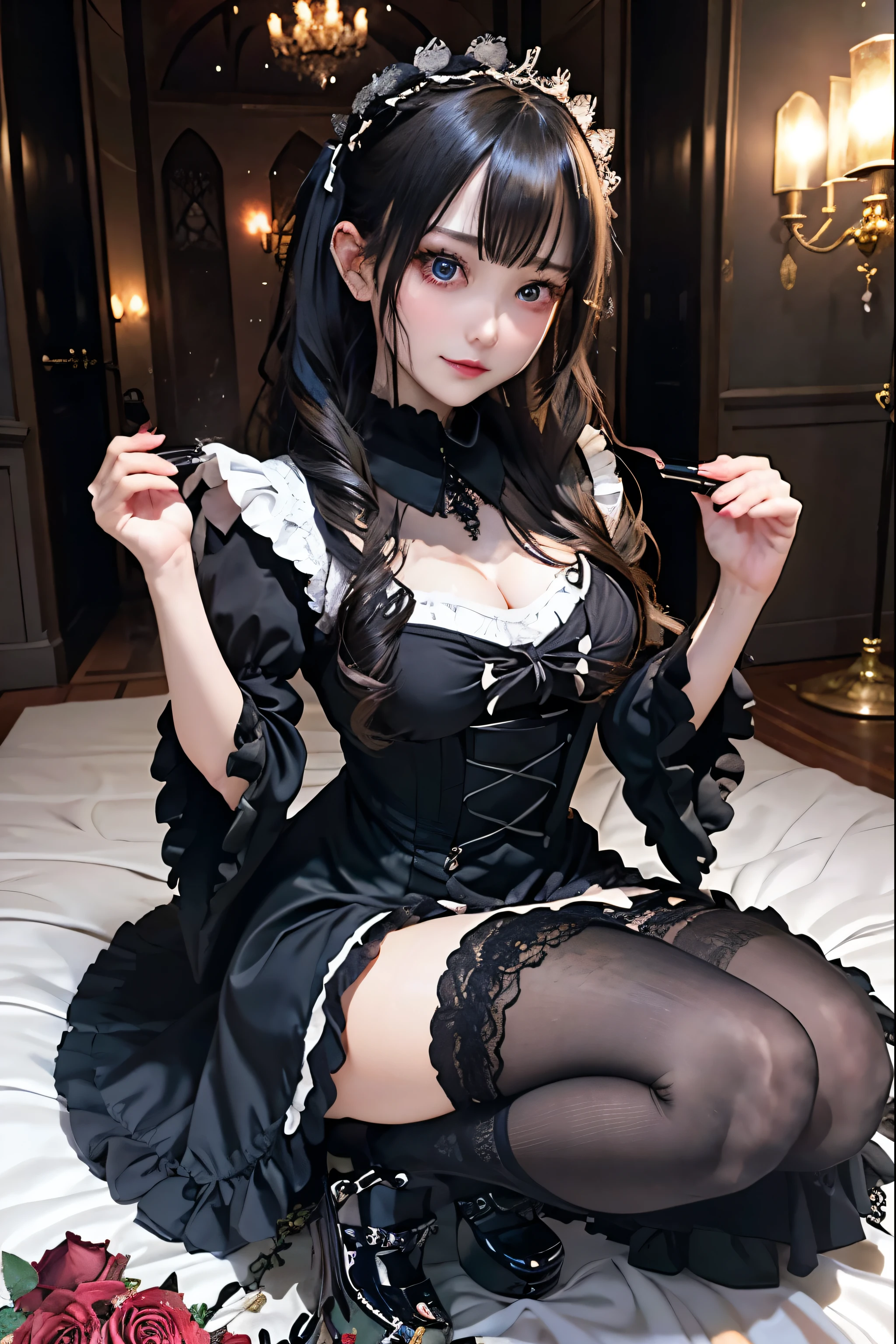 Hard Dark Gothic Makeup、Black dark eyeshadow、sad、Good skin radiance、Dark Gothicメイク、Dark smile、palace、The beauty of fragrance、24-years-old、Expression of intense sexual pleasure、Embarrassed look、Dark Gothic、Highest quality、Expression of sexual pleasure amid suffering、Drunk face、紫のMaid clotheysterious、Noble、sexy、Loving smile、Twin tail hair、Right blue eye, Left eye is red、Super tempting pose、Platform Heel Shoes、Heavy makeup、Gothic Lolita clothes、Silver Hair、Long Hair Straight Hair、Cute Gothic Lolita Dress、Beautiful Face、elegant features、Attractive face、Stained glass is the background、Chest glistening with sweat、The room is dark、goth long dress、Bell Sleeves、Wizard Sleeve、Decadent look、Sexually excited expression、Glossy thighs wet with water、Thighs that are wet and shiny with oil、Background of a room full of roses、sad expression、Rose Maiden、The embroidery is pink、The dress has pink embroidery.、Thigh-high socks、Knee-high socks、Gentle expression、Dark black eyeshadow、Stained glass and rose background、thighs are a little thin、Female Duo、Female couple、dark church background、Stained glass、Black metal world、Dark Castle、Dark Room、Slender body、gothic long dress、Victorian dress、Small breasts、Hold the wine in your right hand、Hold the lantern in your left hand、pantyhose、The bed is covered with roses、Her thighs are shining with sweat、My body is wet and shiny、Lots of glitter on the thighs、sweating、My thighs are sticky from sweating、Sweat glistening on my thighs, The whole body is sweaty and shiny、I sweated a lot.、My thighs are sweaty、My thighs are wet、My thighs are shining with sweat、A lot of sweat glistening all over the body、Slender body、Put your head on the pillow、Sleeping on a bed、Beautiful legs、Stretching legs、Lie down in bed、Lie on your back in bed、