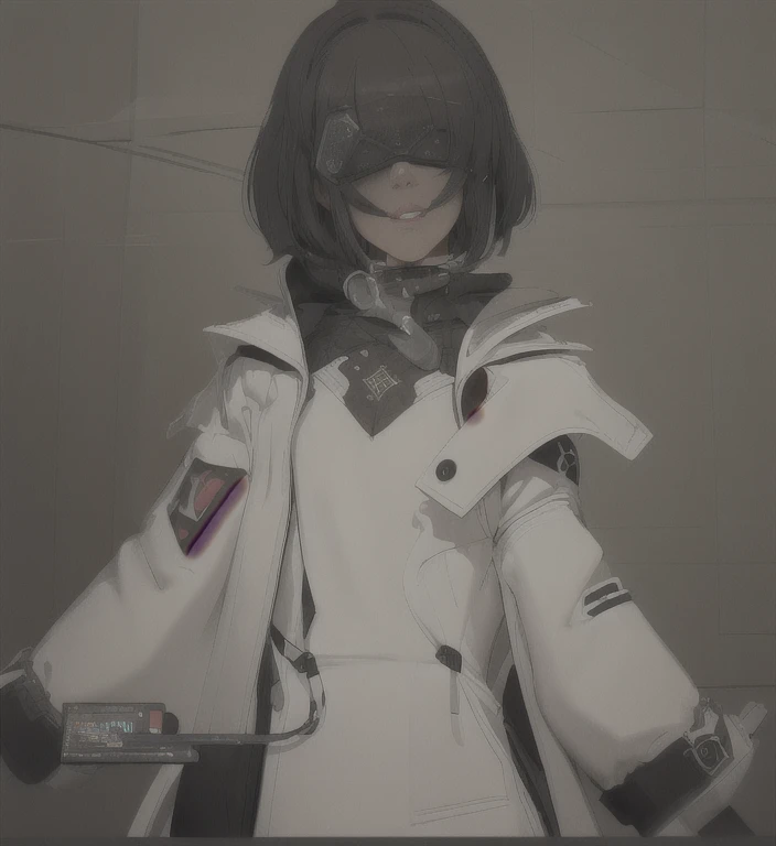 ((The best quality)), ((Masterpiece)), (Very detailed:1.3), ..............3D, beautiful (Cyberpunk:1.3) hacker woman, short hairstyle,short hair, Return to viewer, Thick hair, Operating computer terminal, head mounted display, computer server, LCD screen, fiber optic cable, Company logo, HDR (High Dymanic Range), ray tracing, NVIDIA RTX, super resolution, Unreal 5, Subsoil Scatter, PBR texture, Post-processing, Anisotropic filtering, depth of field, maximum sharpness and sharpness, Multilayer textures, Albedo y Highlight Maps, Surface shading, Accurate simulation of light-material interactions, perfect proportions, octane rendering, duotone lighting, Low ISO, white balance, rule of thirds, wide opening, 8K RAW, efficient sub-pixels, sub-pixel convolution, glow particles, dynamic  pose