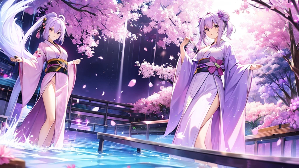 woman clear Light purple hair kimono Anime Style Cruise