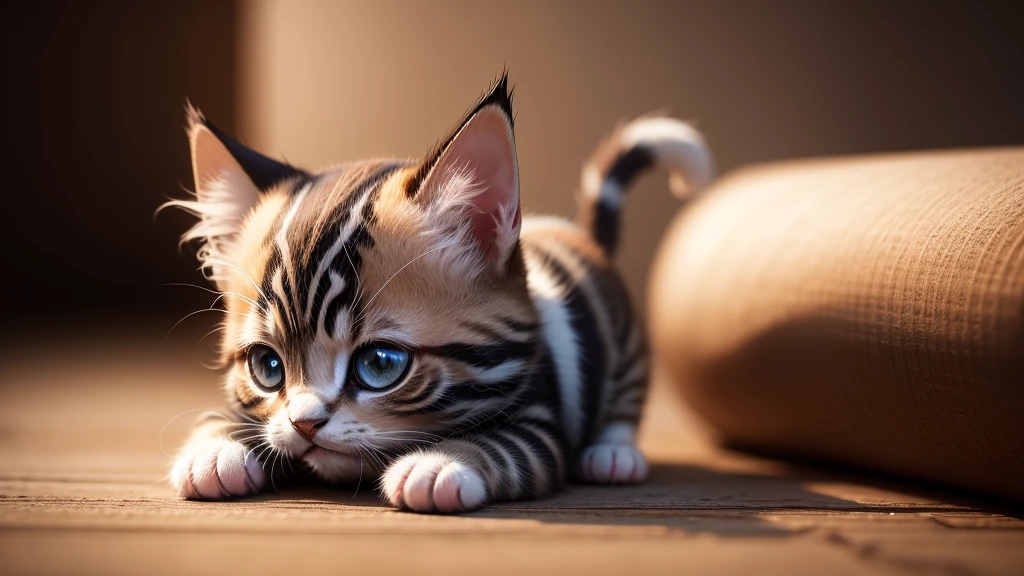 nvinkpunk, Very small kitten, cute, Highest quality, Rich details, 4K, High resolution, Smooth, Sharp focus, High resolution