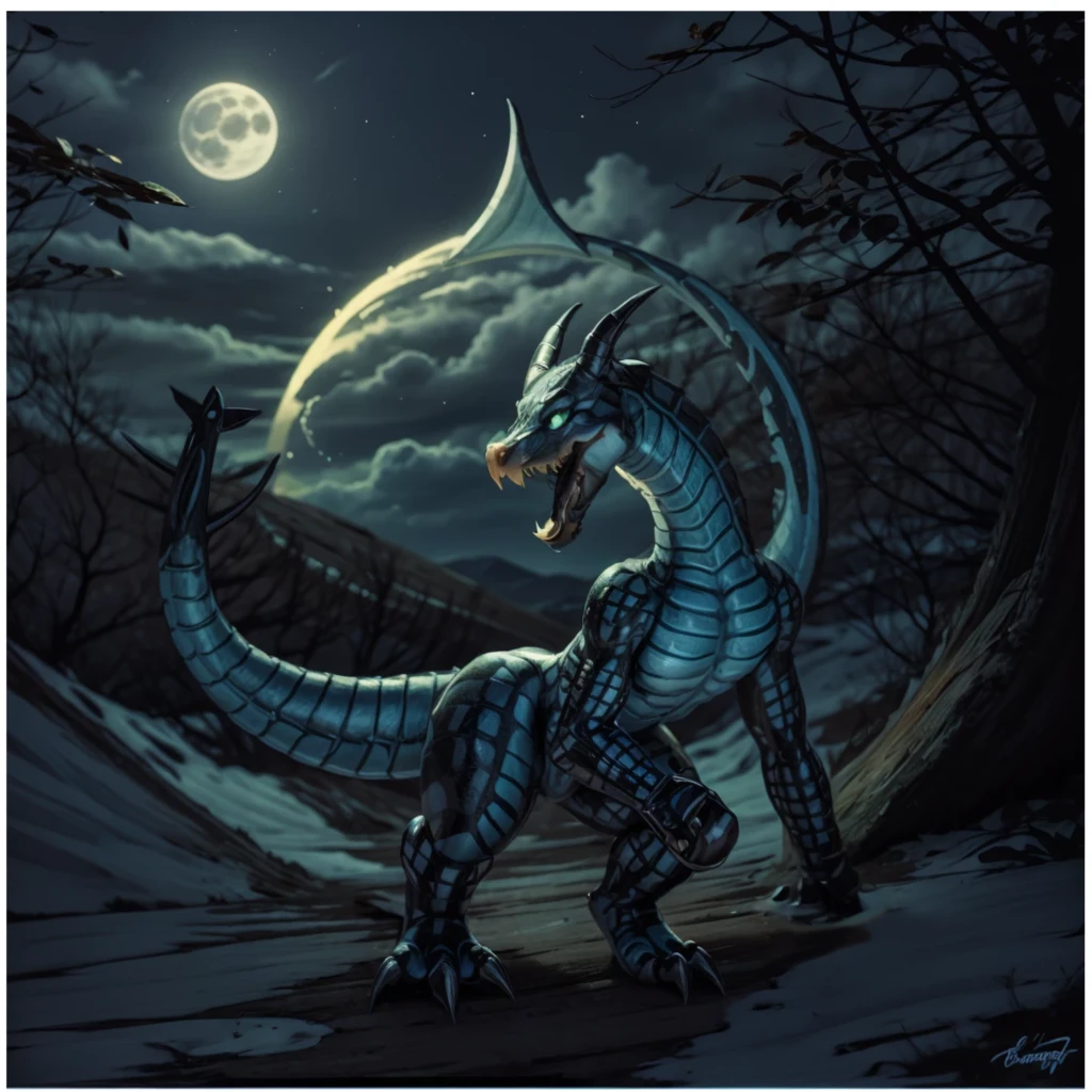 there is a dragon that is standing in the snow, dragon art mawshot, White Dragon with blue eyes, d&d dragon art commission, blue Dragon, dragon art, blue scaled dragon, jormungandr, anthro dragon art, Naga, anubis-reptilian, Ultraterrestrial Dragons, dragon our species, Naga-tirr