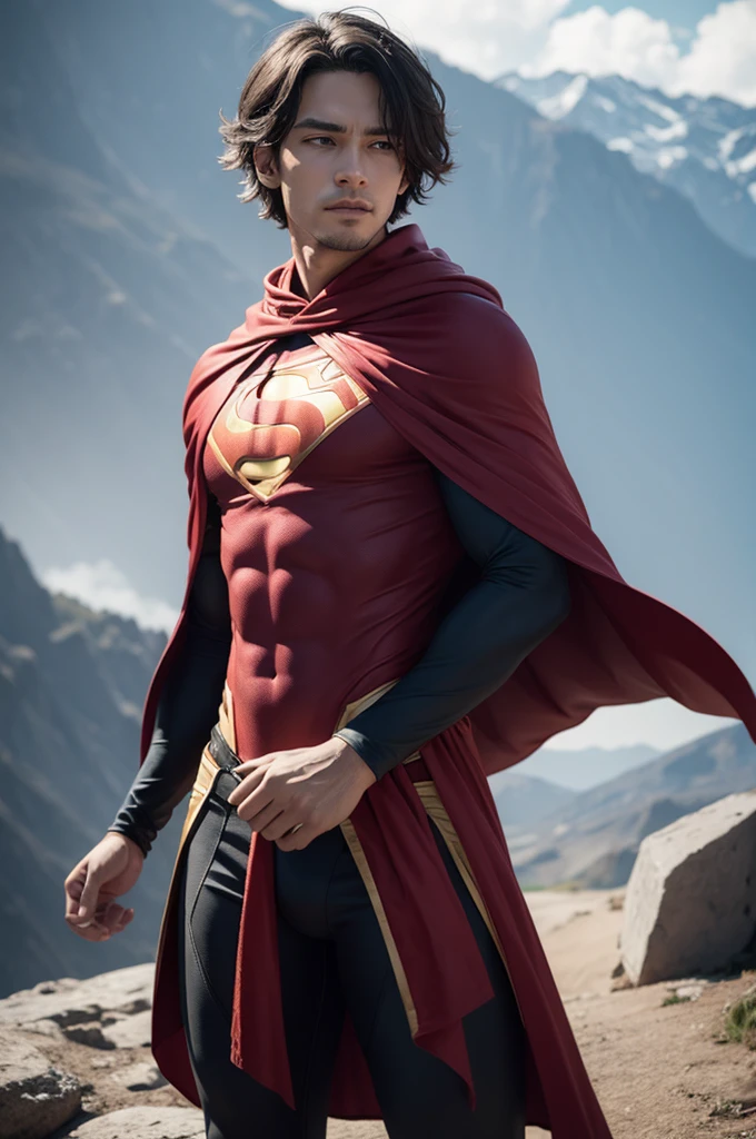 superhero man with cape