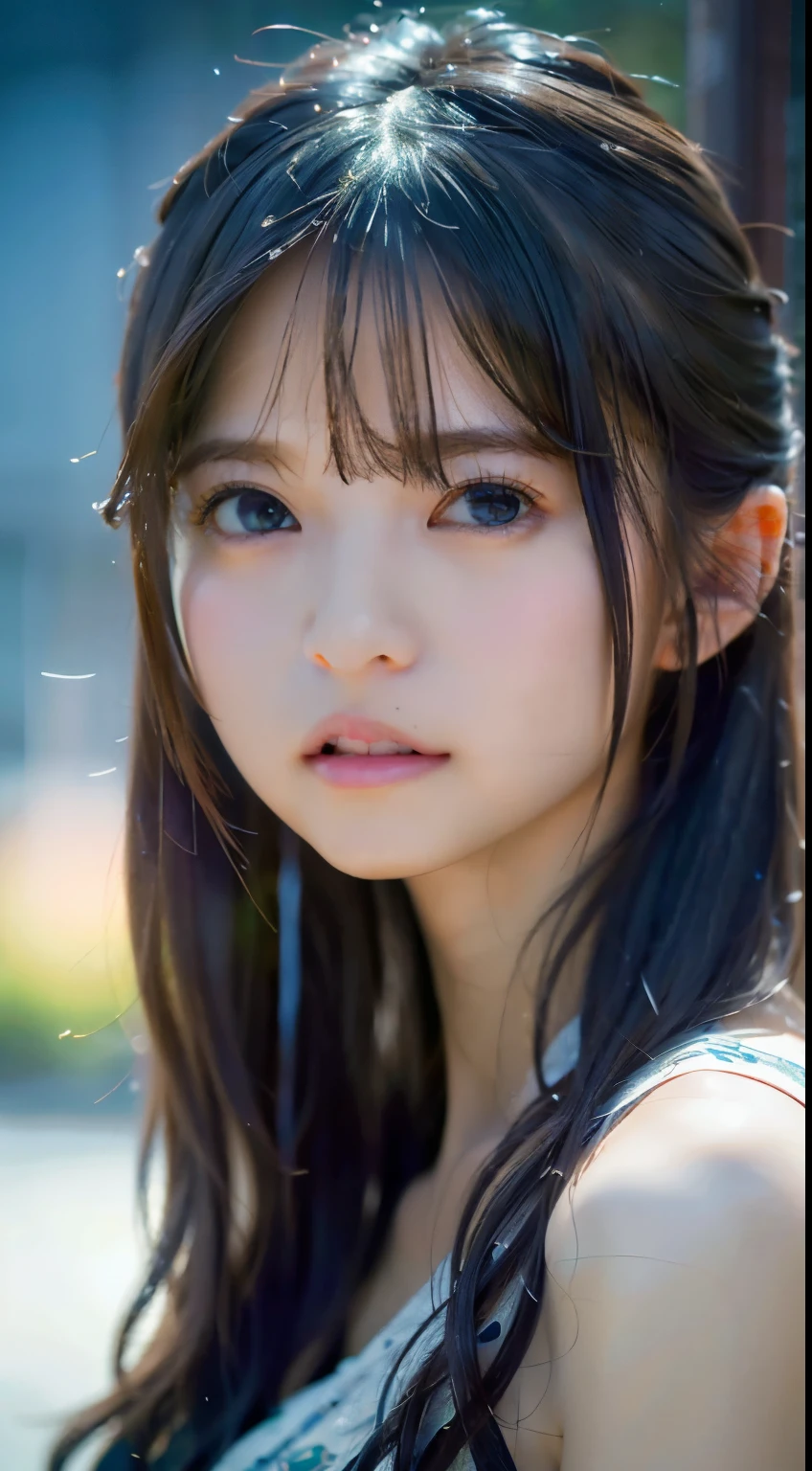 random pose, mix4, (8k, raw photo, best quality, masterpiece: 1.2), (realistic, realistic: 1.37), a girl, cute, cityscape, night, rain, wet, professional lighting, photon mapping, radiosity, physically based rendering, gradient brunet, gray hair, short curls, handsome, girl, white jersey, high quality photo, high resolution, 1080p, (clear face), (detailed face description), (detailed hand description), (masterpiece), (exquisite CG), Extreme light and shadow, messy hair, masterpiece, rich details, (fine facial features), (the highest quality photo), (masterpiece), (detailed eyes), looking in front of the eyes, fine collarbones, medium breasts