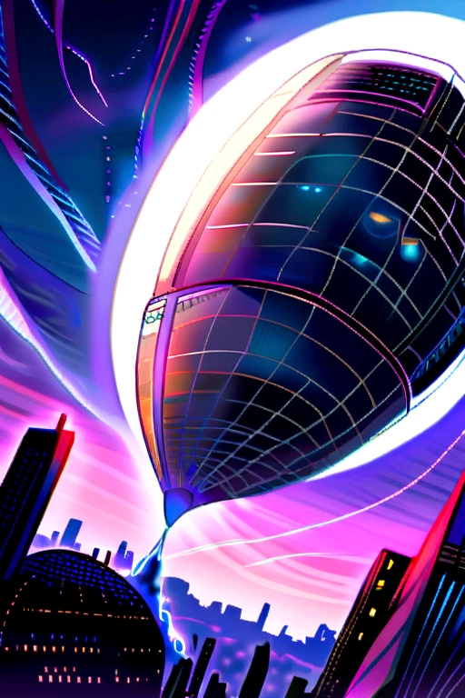 airship flying Over vaporpunk city, vapor, ultra detailed,about the osean