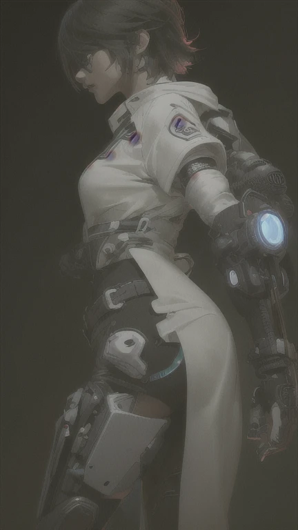 ((The best quality)), ((Masterpiece)), (Very detailed:1.3), ..............3D, beautiful (Cyberpunk:1.3) hacker woman, short hairstyle,short hair, Return to viewer, Thick hair, Operating computer terminal, head mounted display, computer server, LCD screen, fiber optic cable, Company logo, HDR (High Dymanic Range), ray tracing, NVIDIA RTX, super resolution, Unreal 5, Subsoil Scatter, PBR texture, Post-processing, Anisotropic filtering, depth of field, maximum sharpness and sharpness, Multilayer textures, Albedo y Highlight Maps, Surface shading, Accurate simulation of light-material interactions, perfect proportions, octane rendering, duotone lighting, Low ISO, white balance, rule of thirds, wide opening, 8K RAW, efficient sub-pixels, sub-pixel convolution, glow particles, dynamic pose