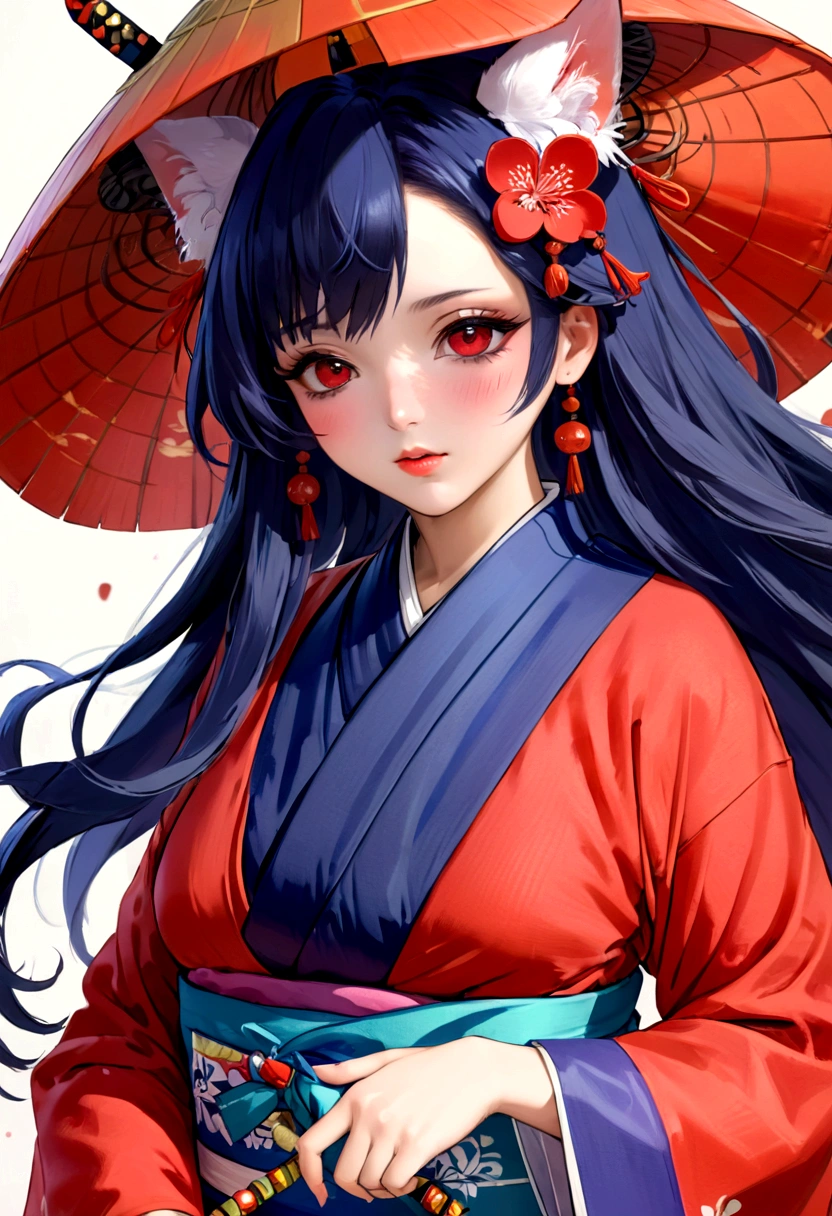 hyperrealistic, highly detailed, 1girl, beautiful detailed eyes, beautiful detailed lips, extremely detailed eyes and face, long eyelashes, onmyoji, WLOP and Sakimi-chan, Zerochan Art, from East, commission, East, nixeu and sakimichan, by Kamaguruka, Obscene, mika kurai demon, The Detailed Art of the Onmyoji, huge red object, photo shoot, vibrant colors, dramatic lighting, cinematic, fantasy, digital art