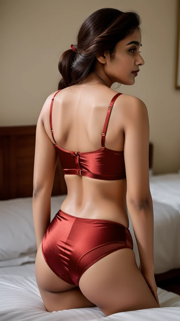 Alia bhatt in satin underwear back view