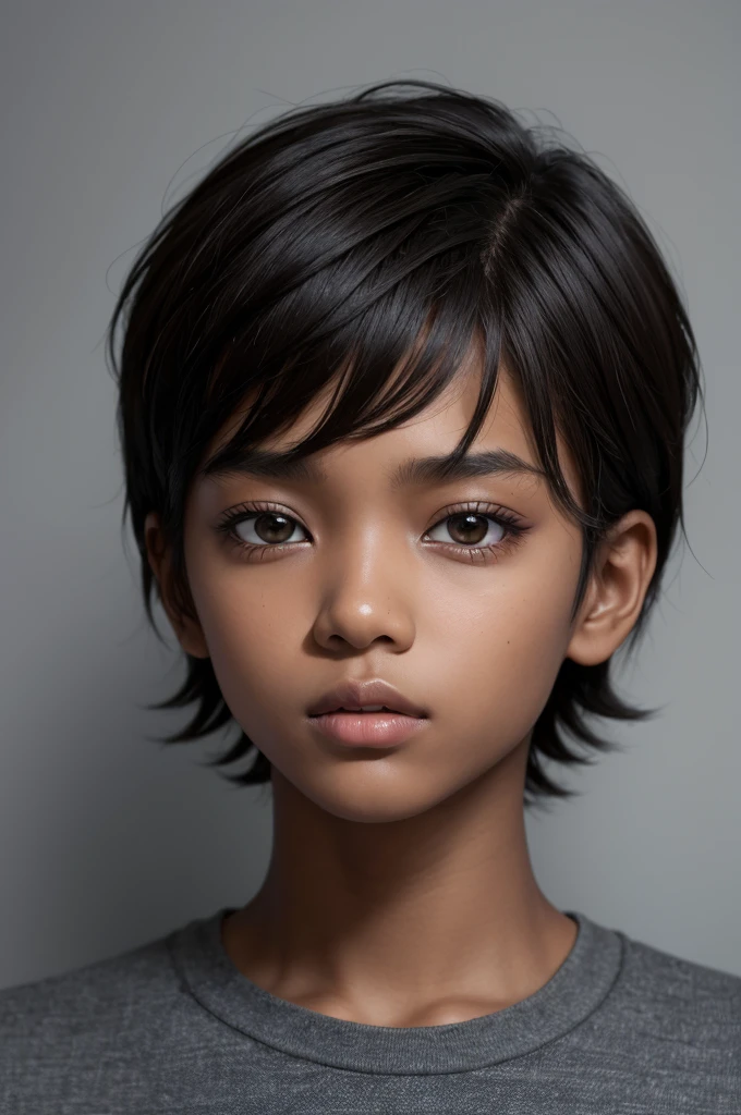 (best qualityer) 1 boy, dark-skinned, black short straight hair, eyes browns.
