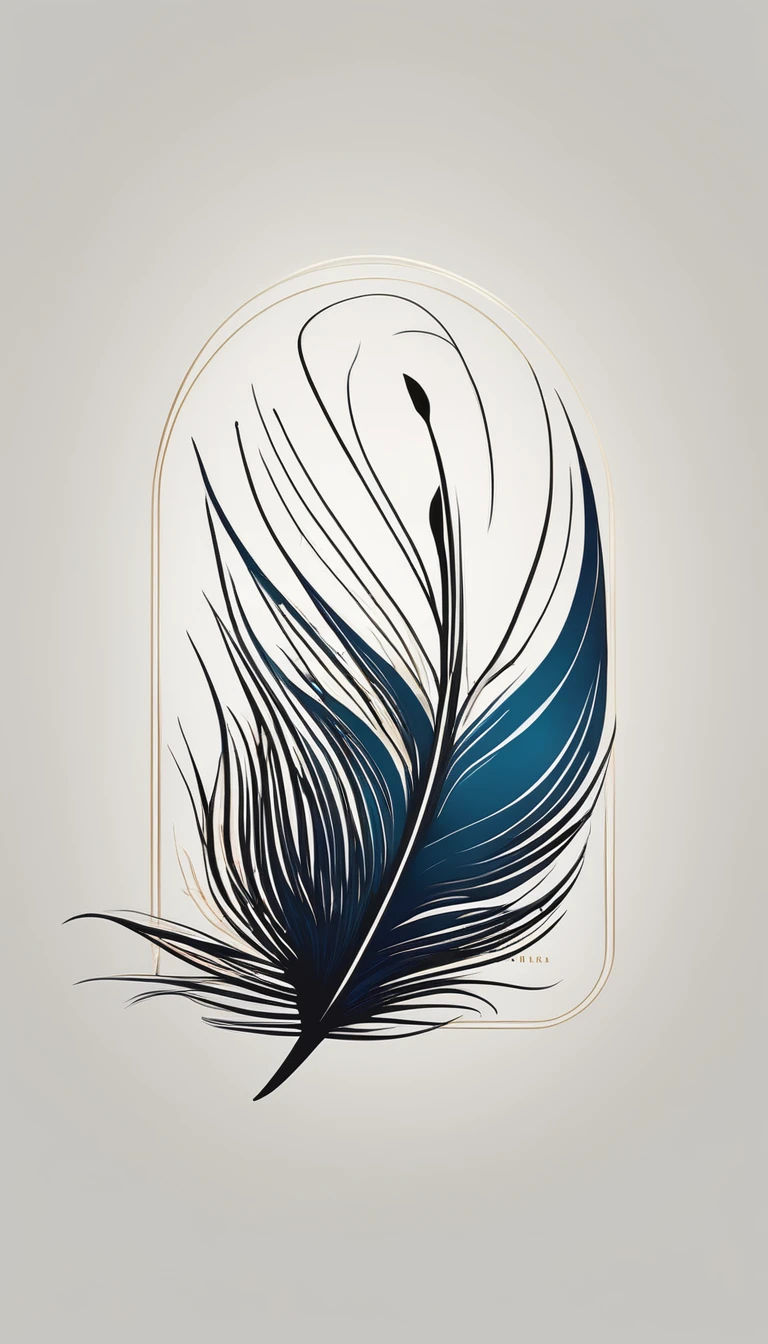 A minimal, modern, simple, cinematic logo design for the brand “Penamemoria". Create a modern, minimalistic, high-quality, logo of a feather-bird