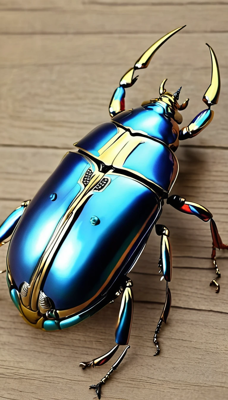 Beetle、Metallic body、blue、Mechanization、Hercules beetle