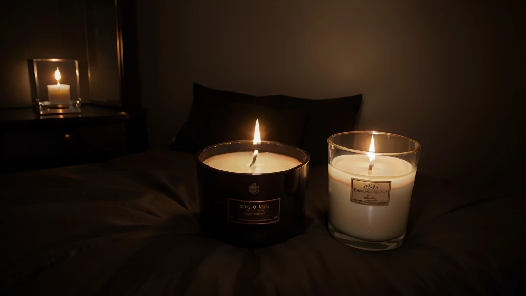 candle luxury black bedroom8K RAW Photography