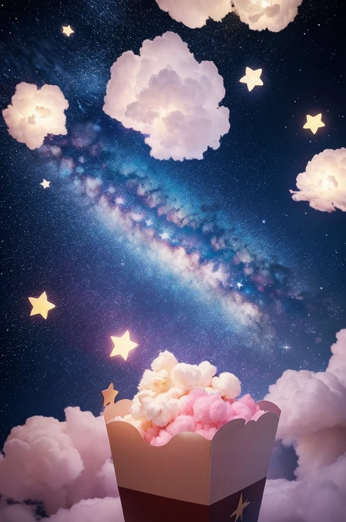 A 1x1 image with the name Star Parties with cotton candy and popcorn