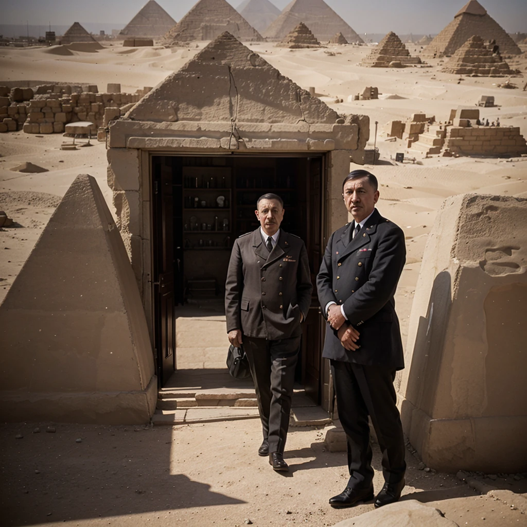 Adolf Hitler in front of the pyramids of Egypt