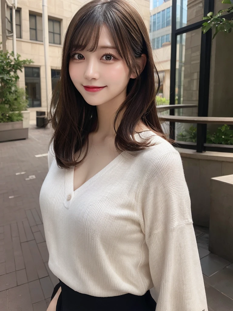 masutepiece, Best Quality, Illustration, Ultra-detailed, finely detail, hight resolution, 8K Wallpaper, Perfect dynamic composition, Beautiful detailed eyes, doress,Medium Hair, mid-chest, Natural Color Lip, Random and sexy poses,Smile,Tower Mansion