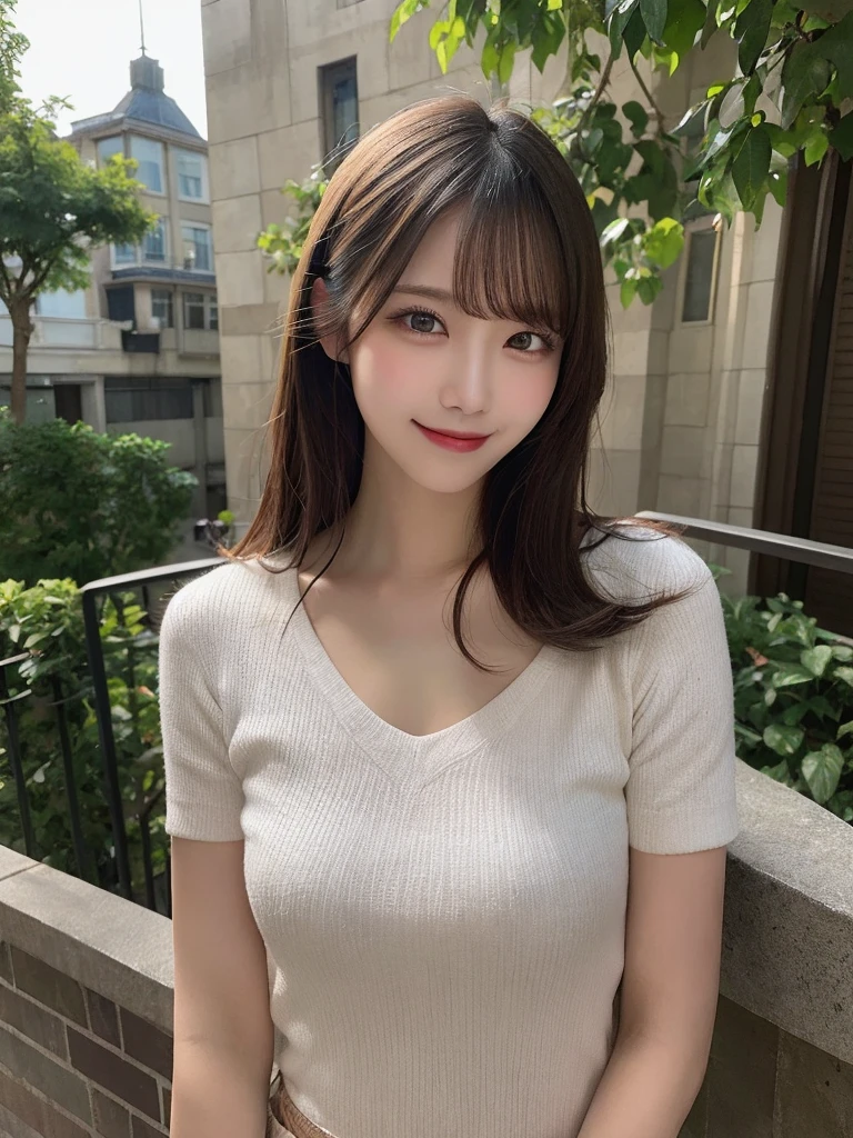 masutepiece, Best Quality, Illustration, Ultra-detailed, finely detail, hight resolution, 8K Wallpaper, Perfect dynamic composition, Beautiful detailed eyes, doress,Medium Hair, mid-chest, Natural Color Lip, Random and sexy poses,Smile,Tower Mansion