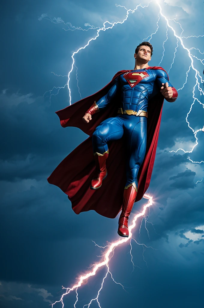Superhero throws lightning