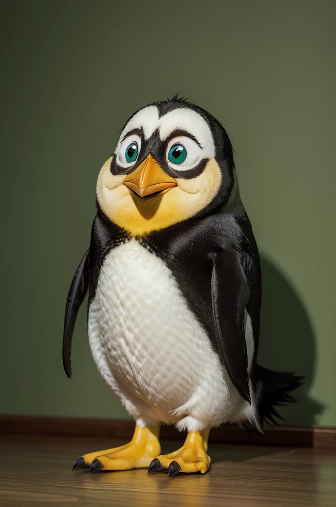 Green cartoon penguin