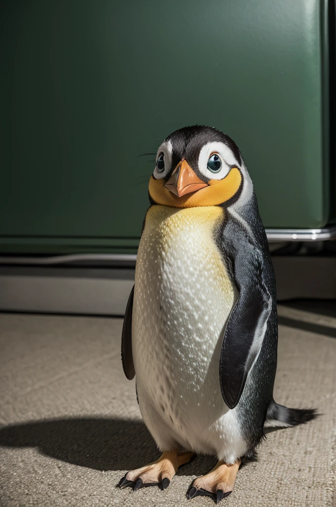 Green cartoon penguin