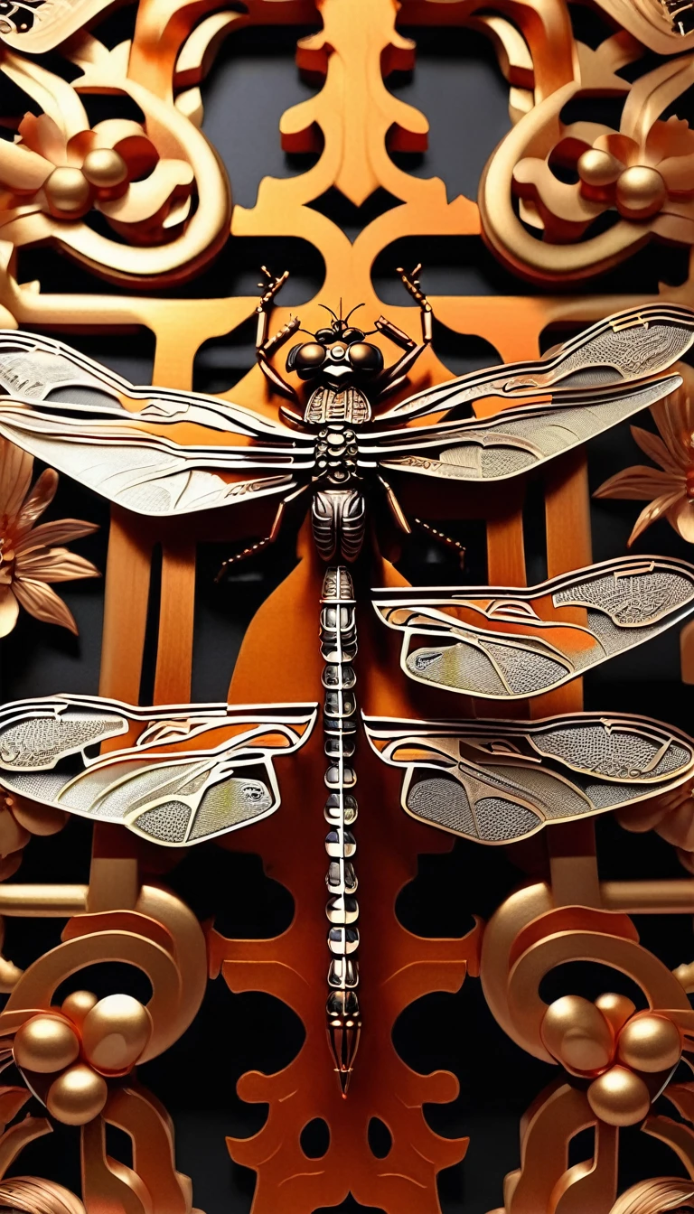 oniyannma、Dragonfly、Metallic body、Orange、Mechanization