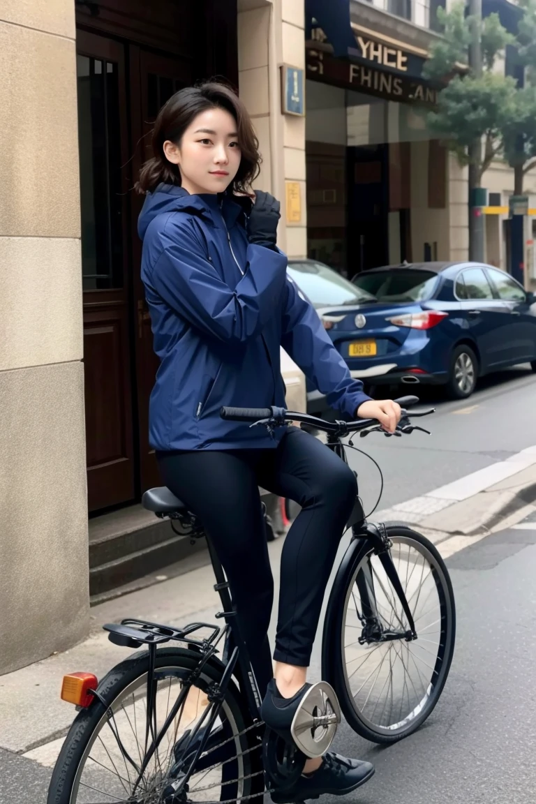 Beautiful spy on a bike
