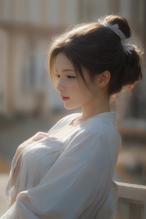 Sensual woman, beautiful and detailed eyes, beautiful and detailed lips, high-definition face, long eyelashes, elegant appearance, soft lighting, dramatic shadows, calm color palette, cinematic composition, photorealistic Stick, (Top quality), 4K, 8K, High resolution, Masterpiece: 1.2), Ultra-definition, (Real, Photorealistic, Photorealistic: 1.37), Lace pants, Sitting, sensual pose, Bold pose, Moist skin, sweaty, bare feet, ecstasy, embarrassed, masochistic, blushing, embarrassed, ecstatic expression, turning back, sticking out buttocks, distorted facial expression, tears flowing, heavily wet.Temple with water、White panties、sexy lingerie