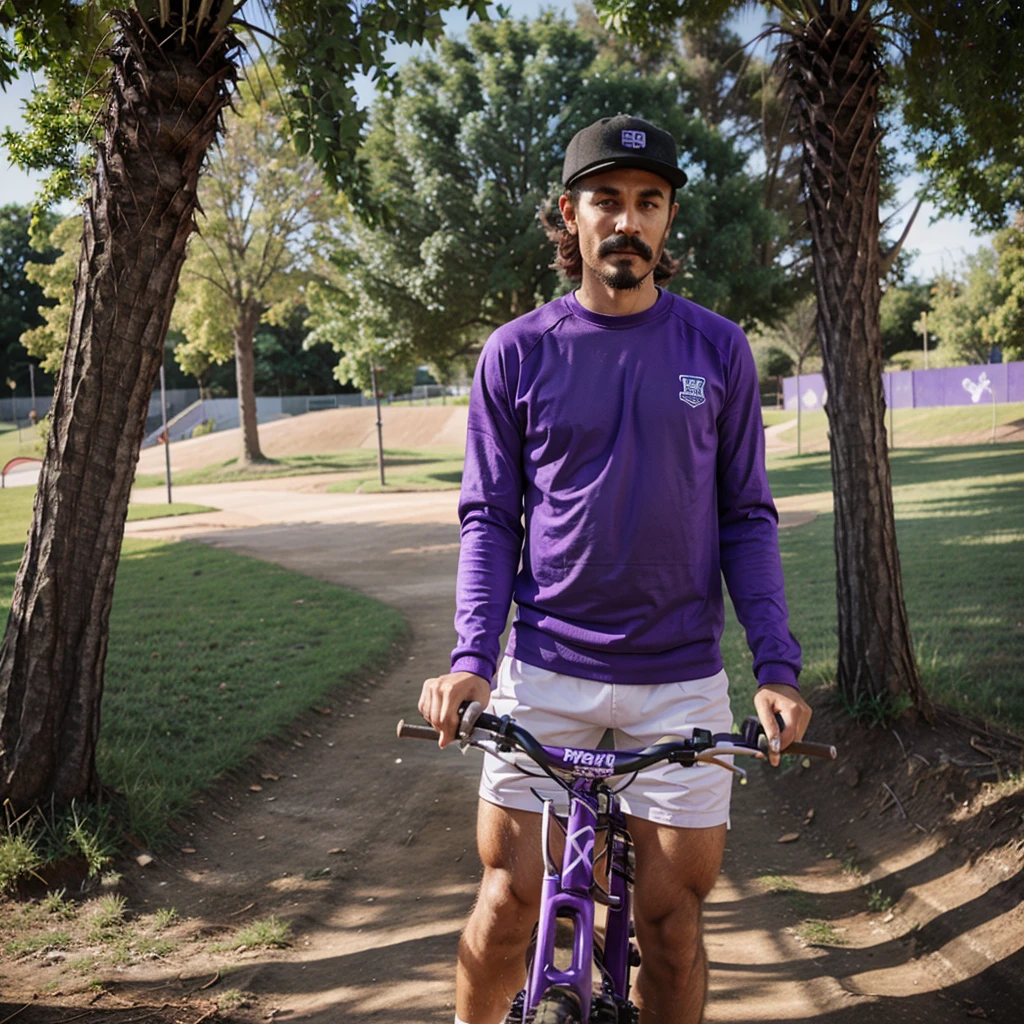 BMX with purple handlebars