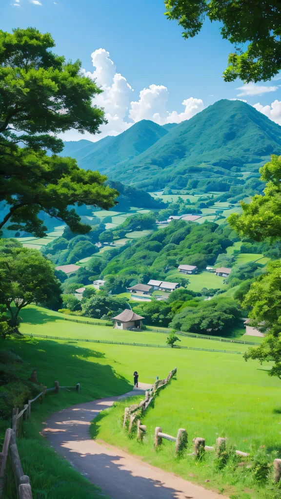 Ghibli style　countryside　Tanabata