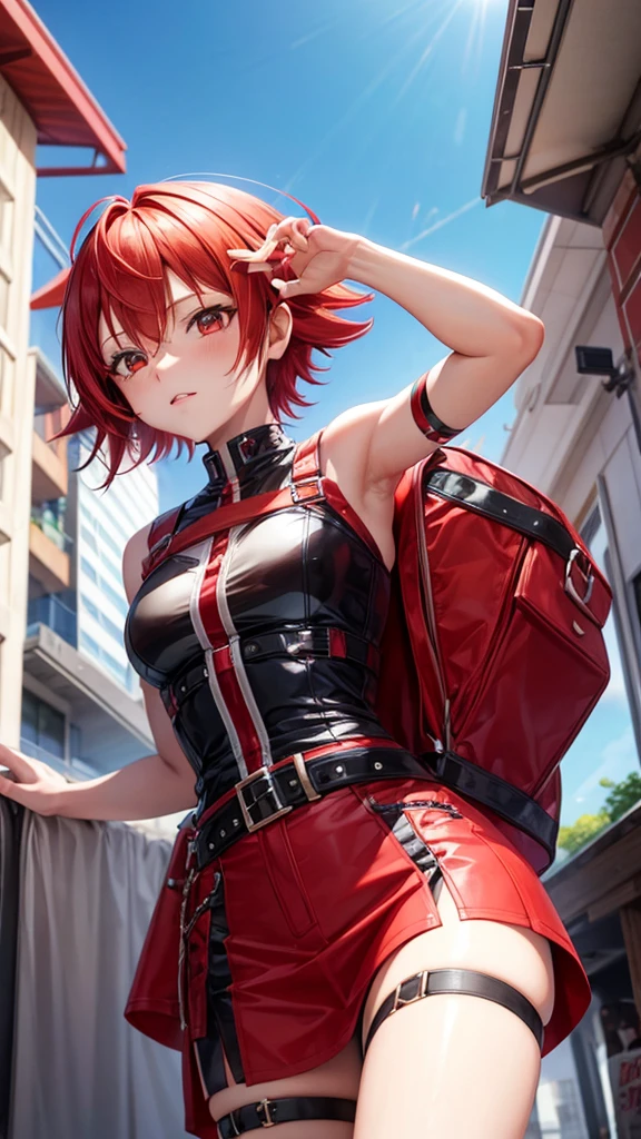 Kasane Teto,Red Hair,Vertical Roll,Short Hair
