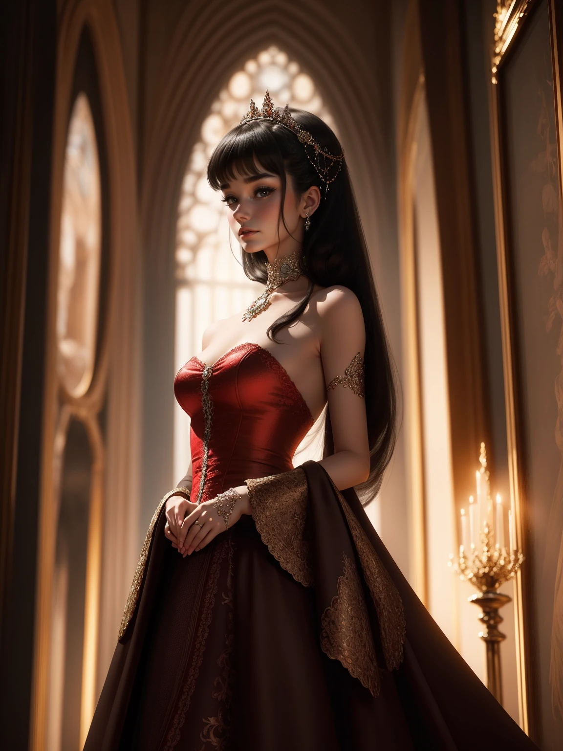 {-erro_de_anatomia:1.0} (Masterpiece - Ultra-Detailed, High Resolution) Prepare to be enchanted by a true masterpiece that combines ultra-detailed art with high-resolution rendering. This work shows a mesmerizing woman, with long black hair, 1968s style, Audrey Hepburn (1.3) and captivating dark brown eyes (1.2), (brown eyes). New York illustration style, wearing red lipstick, emanating an aura of elegance and mystery. Wearing classic victorian dress 1968s clothing. Intricate details and realistic textures invite you to explore every aspect of this enchanting composition. Black dress. reading, writing, walking, backwards, lying down, standing, dynamic poses, mouth closed. Different posture , dynamic poses, mouth closed. Different posture. Perfect fingers. Get ready to dive into a world where beauty and craftsmanship merge perfectly. Upper body.