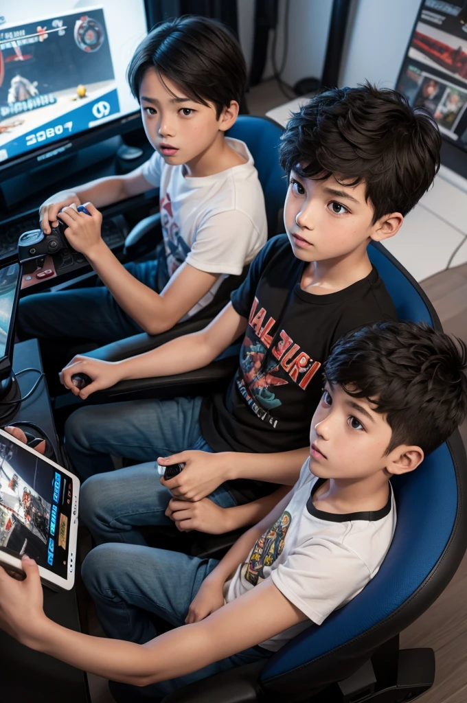 Photo of two boys playing video games