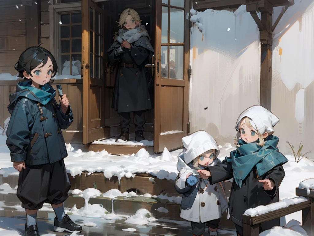 (masterpiece, best quality) detailed, Snow,Two s,cold
