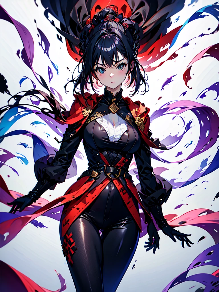There&#39;s a screw in the head, maid, Evil Eye, A bad looking person with white eyes, Purple eyeliner,whole body絵, She is wearing a maid uniform and the background is a dark and desolate landscape., Horror movie atmosphere. Her figure is extremely beautiful, Emphasizing the dark and crazy elements. Skillfully expressing the effects of light and shadow, detailed, The face and expression of the black costume are also carefully drawn..., Artistic elements add depth to the work. The overall atmosphere is creepy and nightmarish..., With a unique artistic touch. This movie is、The dark and crazy world of horror movies depicted in HD., Evoke visual stimuli and aesthetic sense, It will terrify and excite the audience....,sketch (Character design sheet, same characters, whole body, Three-View, front, ~ ~ ~ side, return) and watercolor画, （Gradient braided hair, Light pink hair, (Ink blotches:1.1), (pale:1.2),(Light purple:1.2),(Light green:1.2)　and a mature face,tall, Wearing black tights,Green Eyes, The skin is hidden　and 1 female, Nervous,Cowboy Shot,,(Very bright:1.1), White Background, [1 Girl:7], (Tilt your head:1.2), ([sketch|watercolor \(Moderate\)]:1.15),Chaotic Abstract Background, Vector Trace, Gradient Blending, Bright colors, that&#39;wonderful, 非常にdetailed, Complex, (Very low contrast:1.4)
