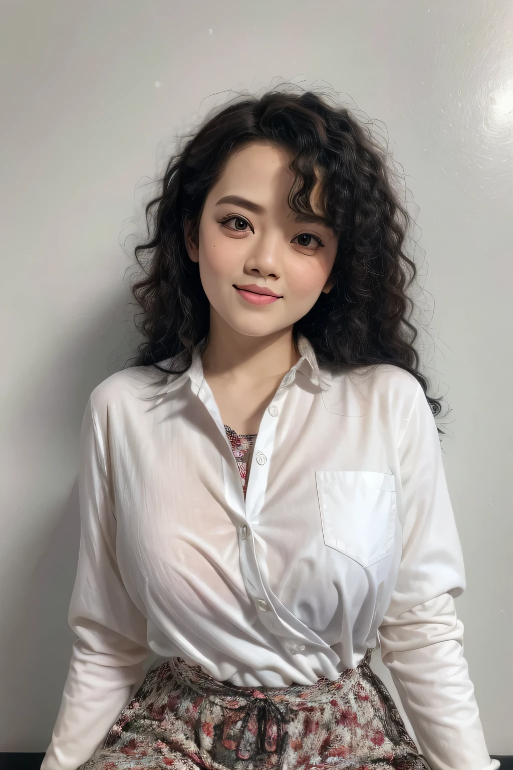 adorable, 1 girl, (face to face), , baby face, hf body portrait, (face details: 1), (eye details: 1), ((big breasts)). wearing transparent transparency long shirt, .. Cute posed. proportional body. Ultra High Res. realistic: 1.4, UHD