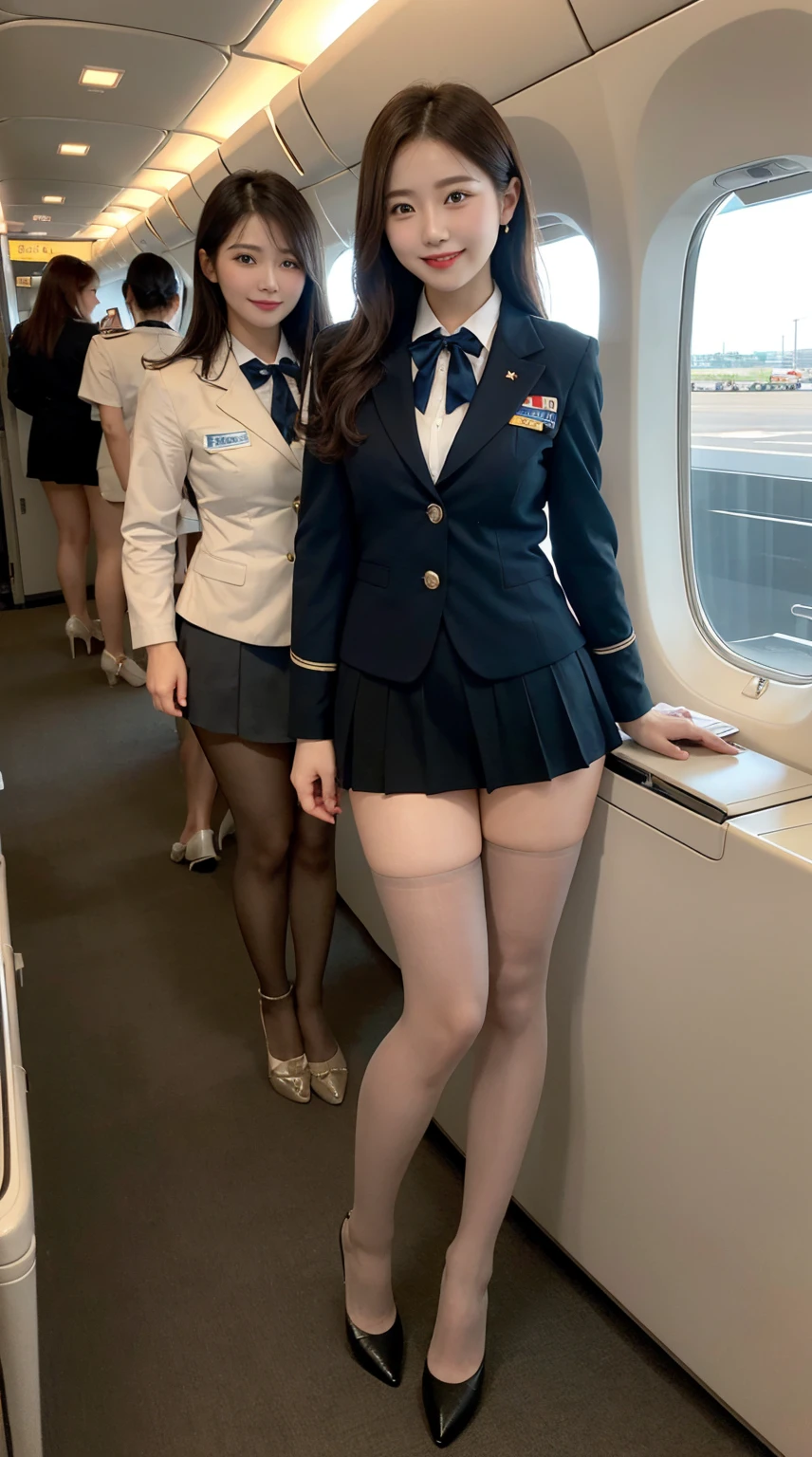 Stewardess Uniform, NSFW、(highest quality、High resolution、High Detail、Realistic、8k:1.4)、Beautiful woman、Age 35、((Show the whole body:1.5))、((M-shaped legs:1.5))、lipstick、eyeliner、eye shadow、Eye and facial details 、(Vulgar face:1.3)、(Large Breasts)、Naked Man、penis、vagina、((彼女はNaked Manに後ろからレイプされる))、((Full Nelson Sex:1.2))、(In the middle of the center aisle of the plane、A large audience watches.:1.2)、((Don&#39;Wear panties:1.2))、(High heels)、((Black garter stockings:1.2))、((she is squatting、Spread your legs as far as you can:1.2))、((Showing off your genitals))、((Place your hands behind your head、Show off your armpits:1.4))、((Detailed depiction of female genitalia:1.2)) 、(Lots of sweat) 、((Massive cumshot.:1.3))、((She was given a huge load of cum all over her face and body:1.3))、((Breasts are fully exposed))、((Nipples fully exposed))