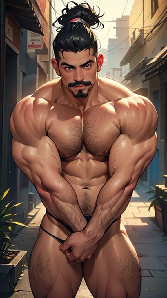 ((a skinny latino boy with a tiny thong)) with beautiful detailed eyes, beautiful detailed lips, ((extremely detailed face, mustache, huge and fat pectorals, very tight breast area, thick legs,)) high quality, 4k, 8k, hyperrealistic, masterpiece, cinematic, dramatic lighting, vivid colors, photo-realistic