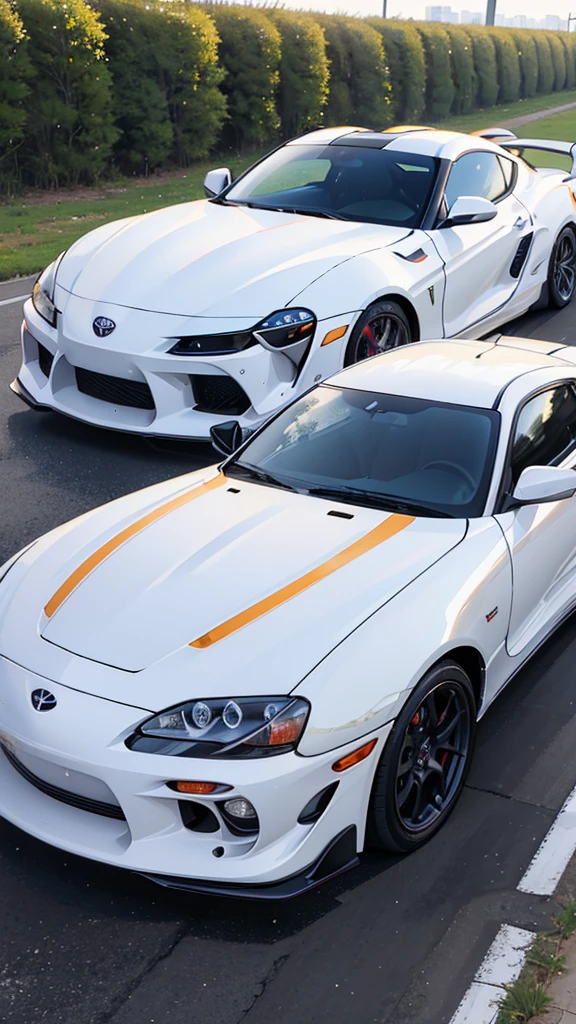 ((best quality)), ((masterpiece)), (detailed), Toyota Supra, Female, Mommy, 30 Year old, white.
