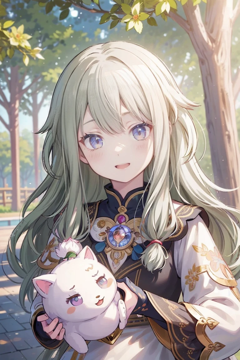 masterpiece、Best image quality、Face the camera、Fluffy hair、Delicate eyes、Adorable, 最high quality、Mature Girl、1 person、smile、masterpiece, Most detailed, high quality、Shiny Hair、Very fine and beautiful bright eyes、nose blush、Very detailed, clear and beautiful face, Awards, (Anatomically correct)、During a walk